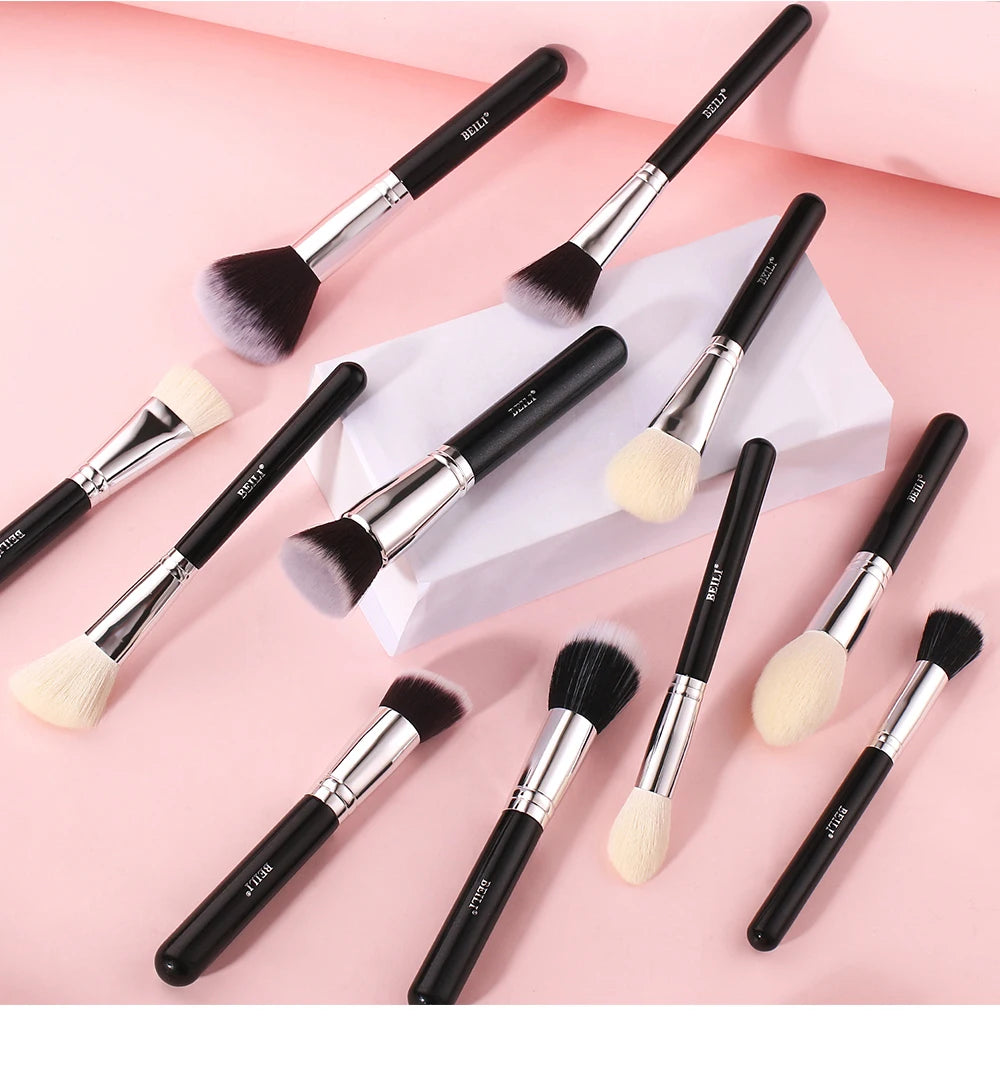 Schwarzes Makeup-Pinselset